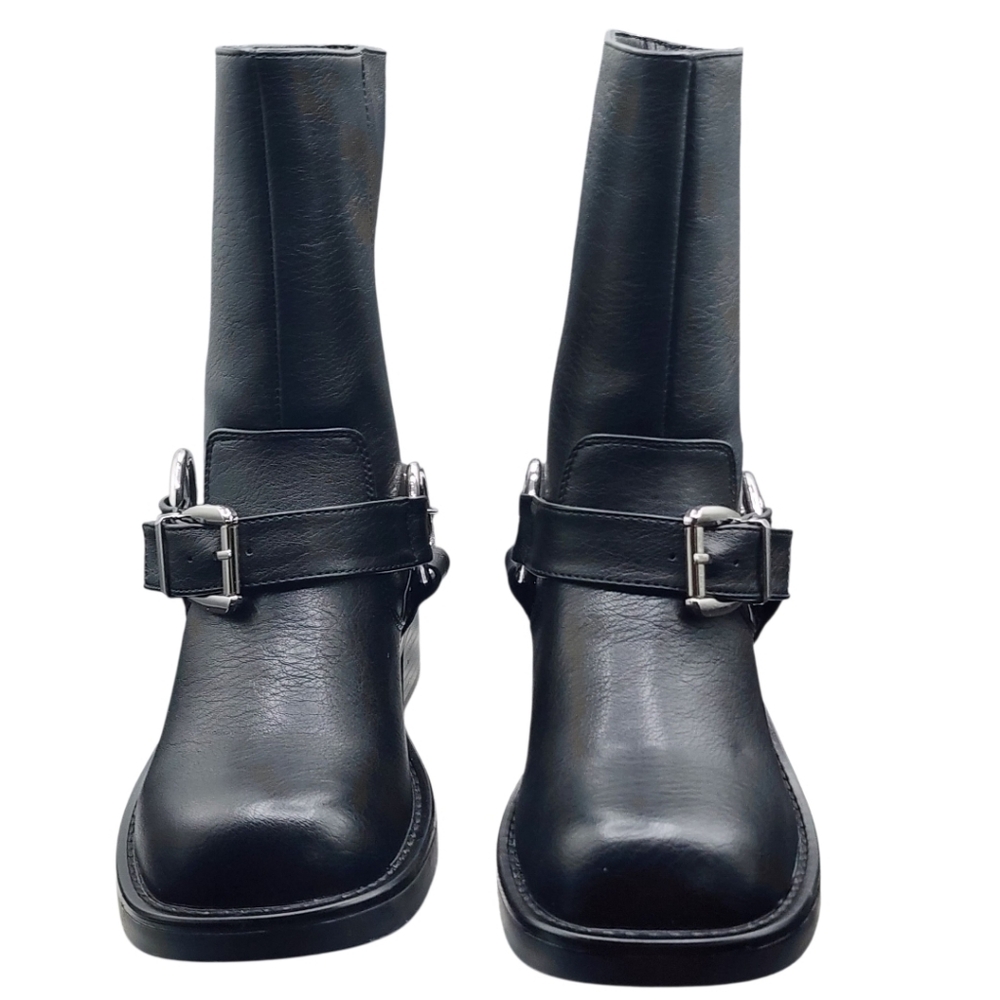 NWOT Billini Oskar Chain Moto Boots Black Size 7 🖤 Edgy Chic Winter Staple - Picture 10 of 10